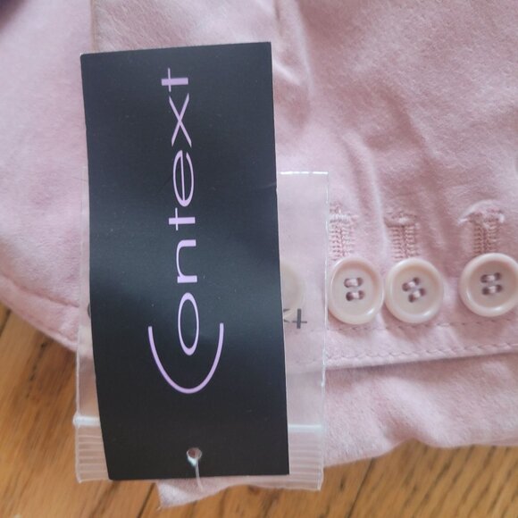 Womens Context Pink Suede Blazer Jacket Size S Two-Button Long Sleeve Lined New - Picture 4 of 7